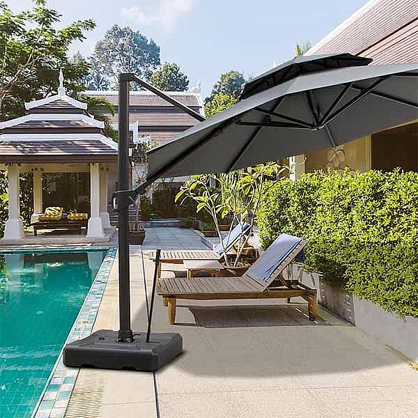 Bases de parasol de jardin avec roulettes - 12U02O