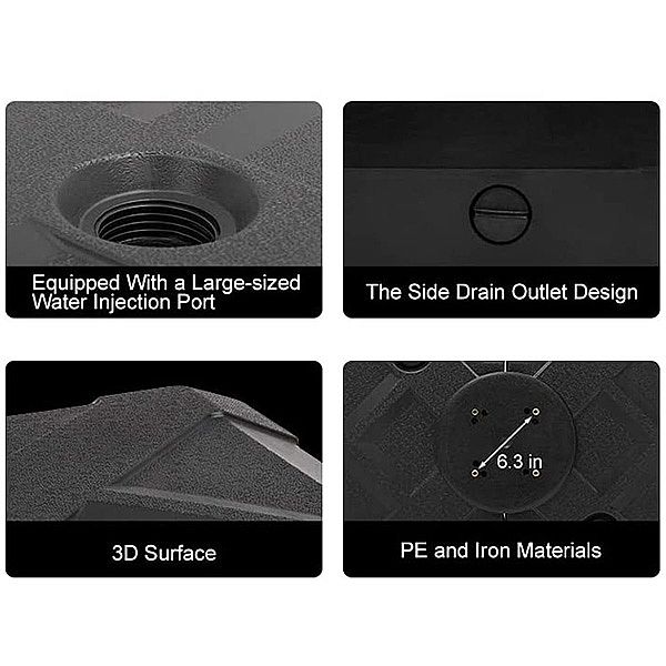 Base de parasol de patio avec roulettes - 12U02S