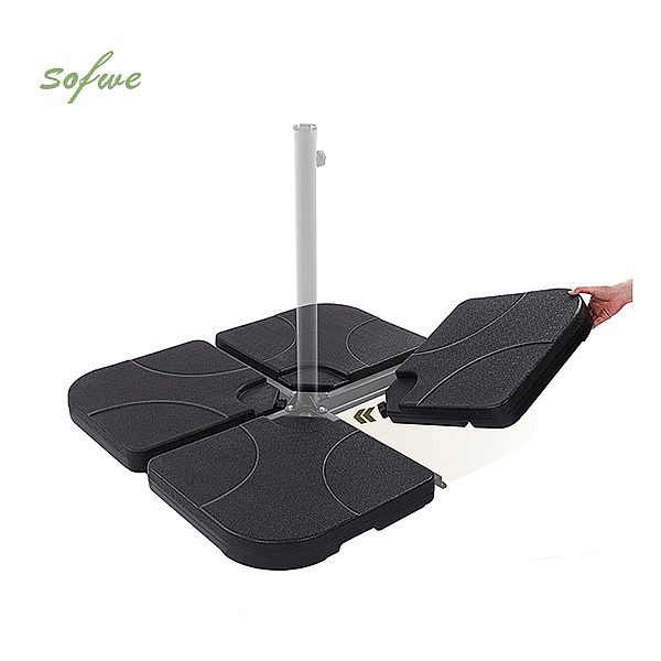 Base de parasol de patio décalée en porte-à-faux robuste, 4 pièces - 12U03C