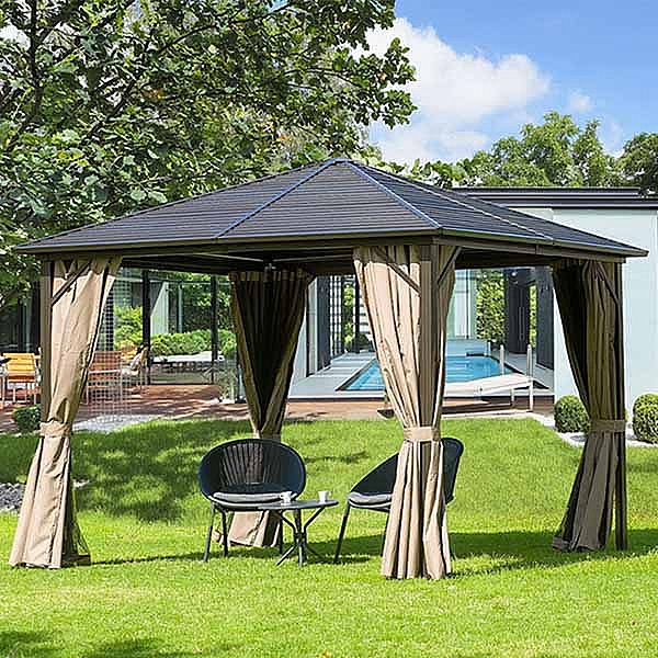 Pavillon en aluminium à toit rigide de luxe - 10G01A