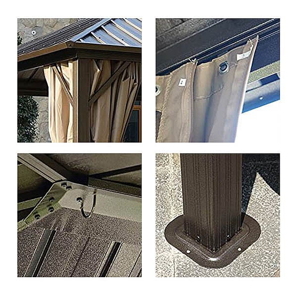 Tente de jardin romaine étanche avec toit - 10G01E