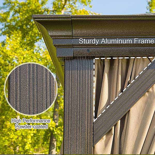 Tente de jardin romaine étanche avec toit - 10G01E