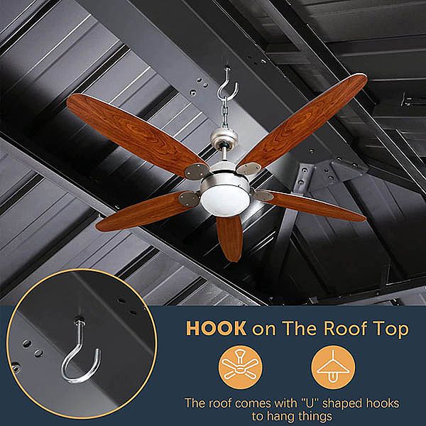 Tonnelle extérieure de luxe avec toit rigide en maille - 10G01F