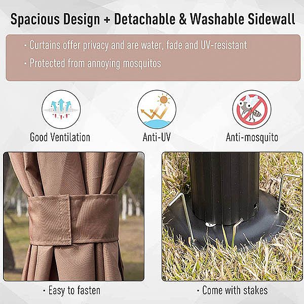 Pavillon Tente Extérieure Chambre Double avec Moustiquaire - 10G01M