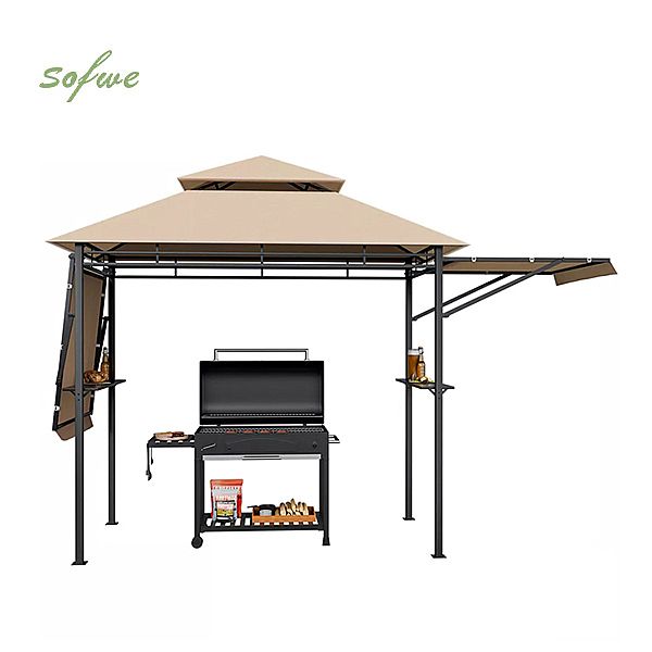 Kiosque de barbecue extérieur avec ombres supplémentaires - 10G01T