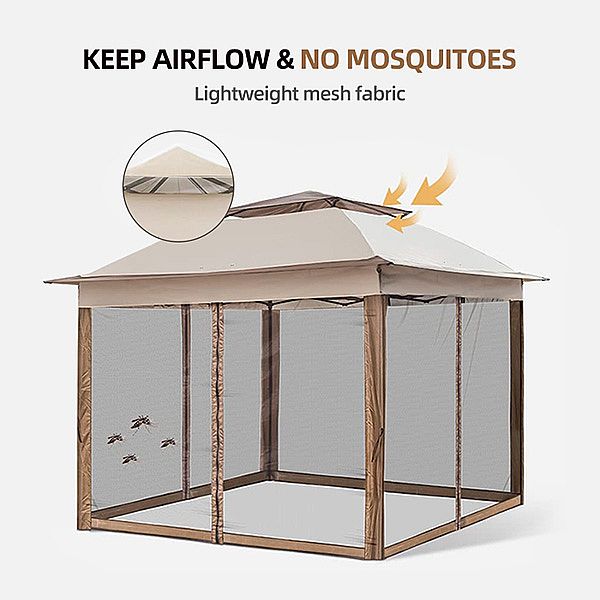 Tente de pavillon escamotable de luxe en aluminium pour l'extérieur - 10G01U