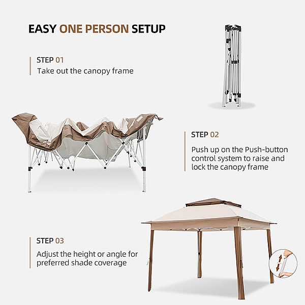 Tente de pavillon escamotable de luxe en aluminium pour l'extérieur - 10G01U