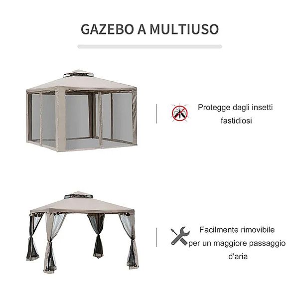 Tente de réception à toit en métal à 2 étages - 10G02C