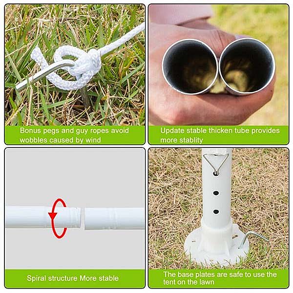 Tente de jardin de fête amovible en PE - 10G02I