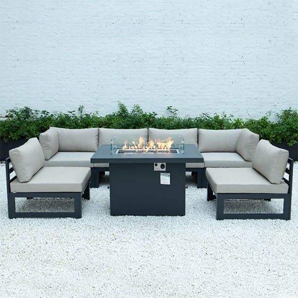 Tube en aluminium avec ensemble de canapé extérieur Fire Pit Garden - 11C01A