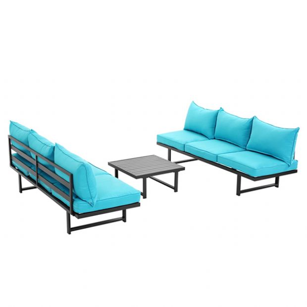 Ensemble de salon de piscine de meubles en métal d'extérieur de luxe - 11C01B