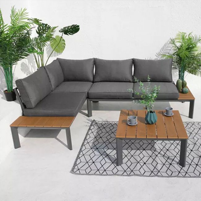 Canapé de luxe en aluminium pour meubles de cour - 11C01D
