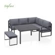 Ensemble de canapé en fonte d'aluminium avec table et tabouret - 11C01F