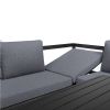 Ensemble de canapé en fonte d'aluminium avec table et tabouret - 11C01F