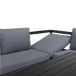 Ensemble de canapé en fonte d'aluminium avec table et tabouret - 11C01F