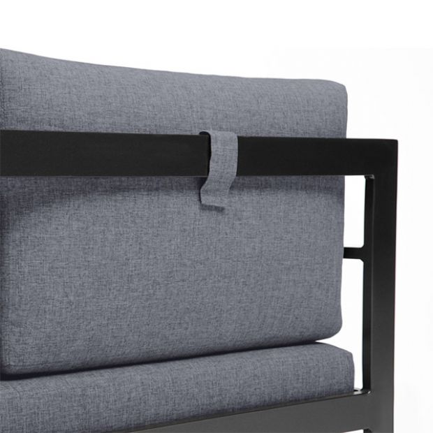 Ensemble de canapé en fonte d'aluminium avec table et tabouret - 11C01F