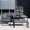 Ensemble de canapé en fonte d'aluminium avec table et tabouret - 11C01F
