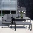 Ensemble de canapé en fonte d'aluminium avec table et tabouret - 11C01F
