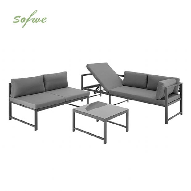 Canapé de jardin extérieur modulable 5 places - 11C01G