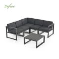 Canapé d'extérieur en forme de V en aluminium 4 pièces - 11C01H