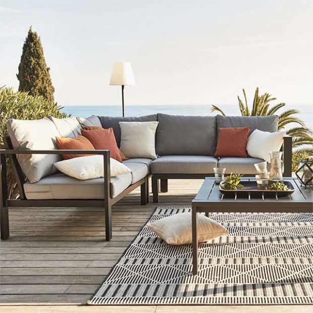 Canapé modulable d'extérieur en aluminium 5 places - 11C01I