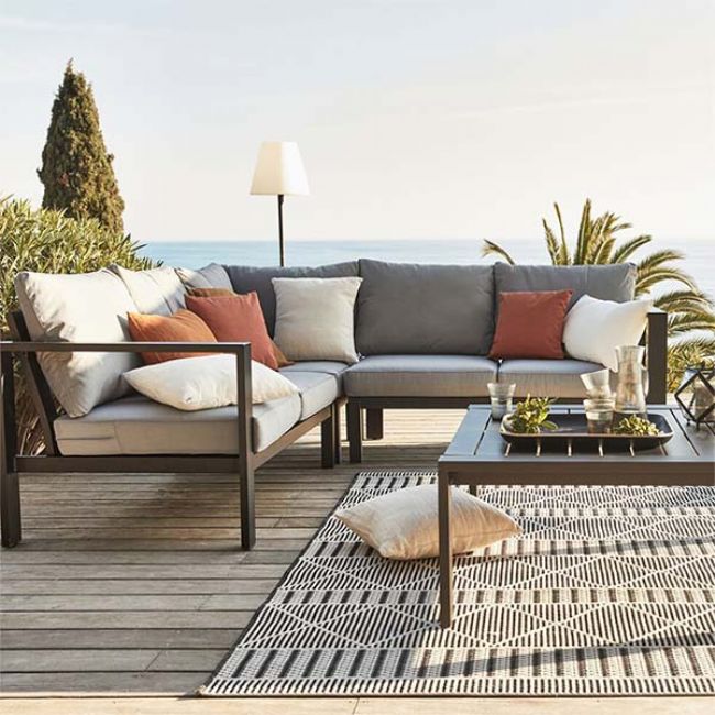 Canapé modulable d'extérieur en aluminium 5 places - 11C01I