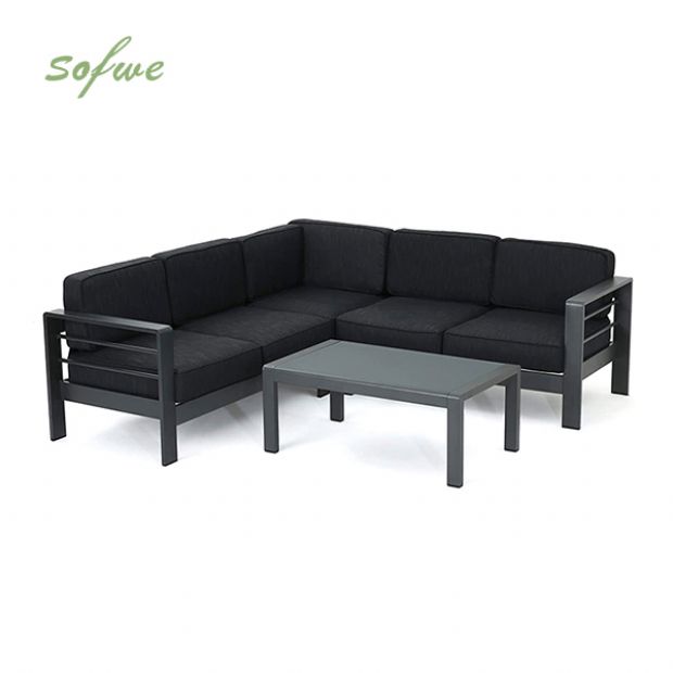 Canapé sectionnel extérieur en forme de V en aluminium - 11C01J