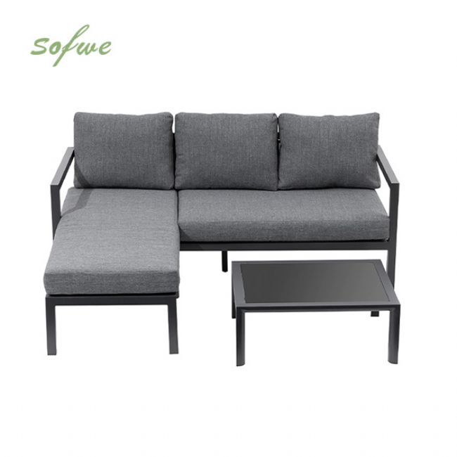 Ensemble de meubles de patio extérieur en aluminium 3 pièces - 11C01L