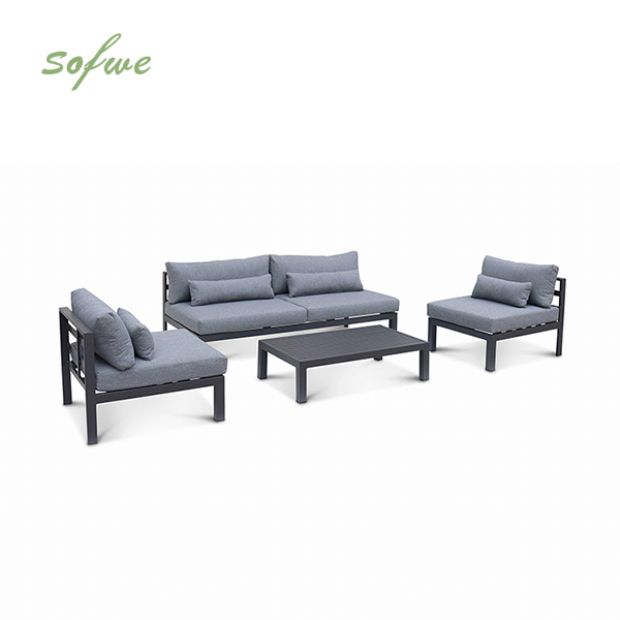 Ensemble de meubles de luxe en aluminium avec coussin - 11C01Q