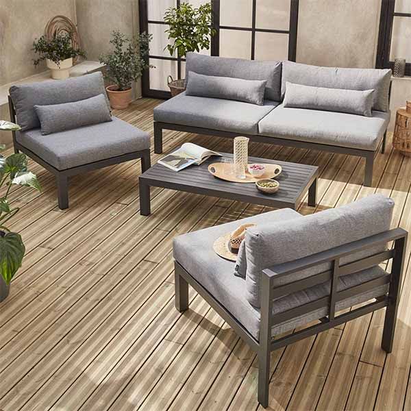 Ensemble de meubles de luxe en aluminium avec coussin - 11C01Q
