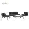 Ensemble de canapé d'extérieur 4 pièces en métal et aluminium - 11C01R