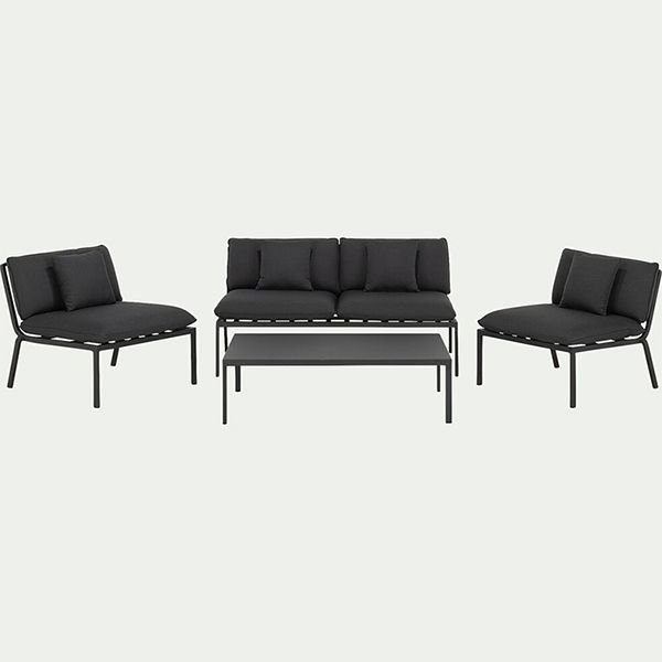Ensemble de canapé d'extérieur 4 pièces en métal et aluminium - 11C01R