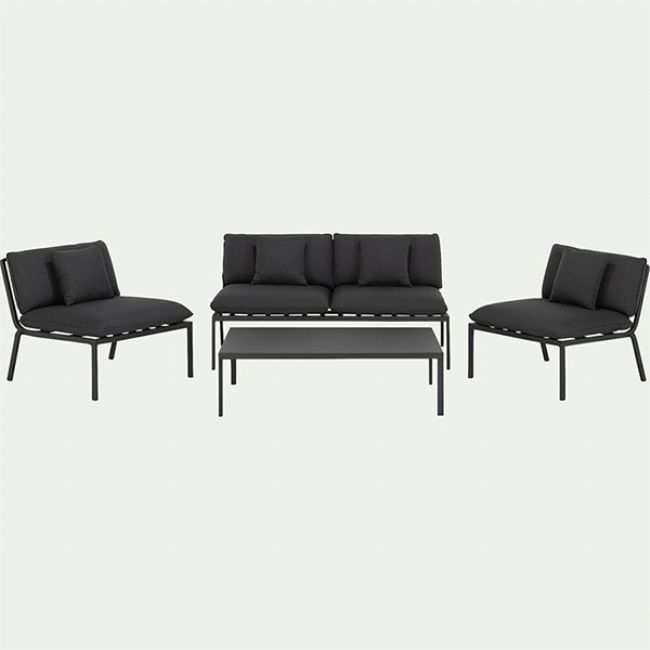 Ensemble de canapé d'extérieur 4 pièces en métal et aluminium - 11C01R