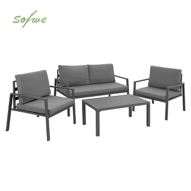 Canapé de terrasse extérieur 4 places en aluminium - 11C01U