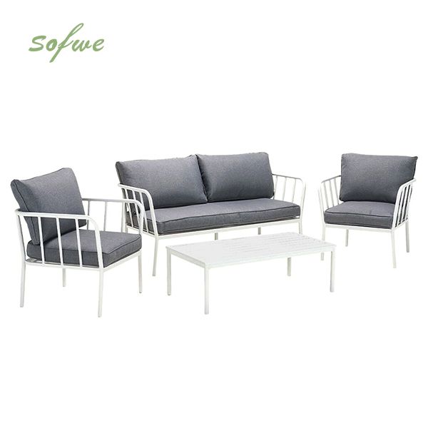 Ensemble de canapé en aluminium moderne avec coussin - 11C01V