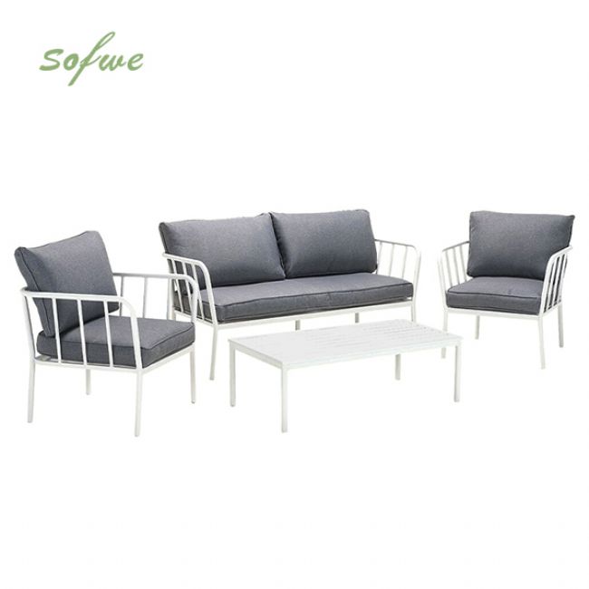 Ensemble de canapé en aluminium moderne avec coussin - 11C01V