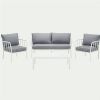 Ensemble de canapé en aluminium moderne avec coussin - 11C01V