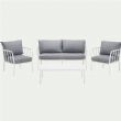 Ensemble de canapé en aluminium moderne avec coussin - 11C01V