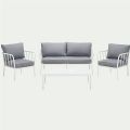 Ensemble de canapé en aluminium moderne avec coussin - 11C01V