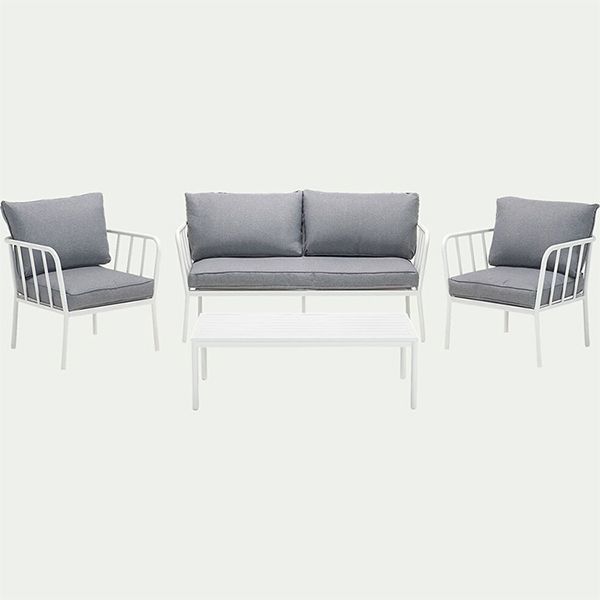 Ensemble de canapé en aluminium moderne avec coussin - 11C01V