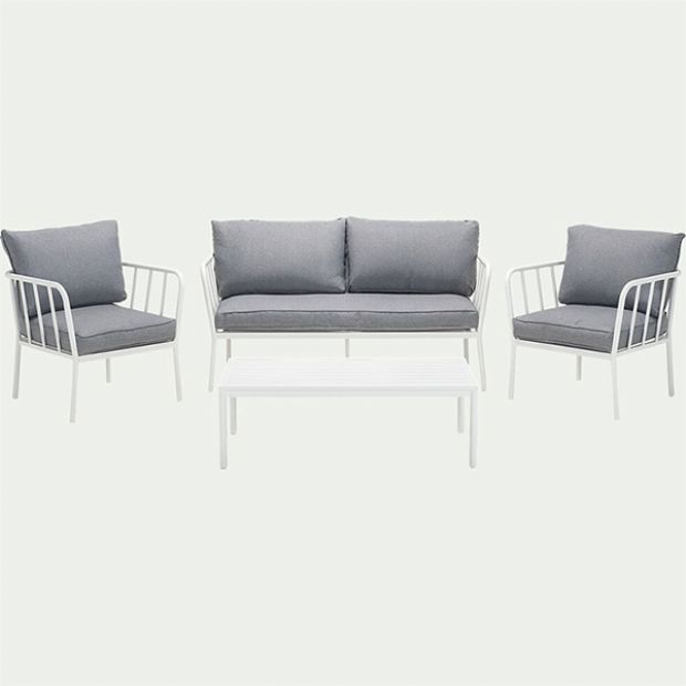 Ensemble de canapé en aluminium moderne avec coussin - 11C01V
