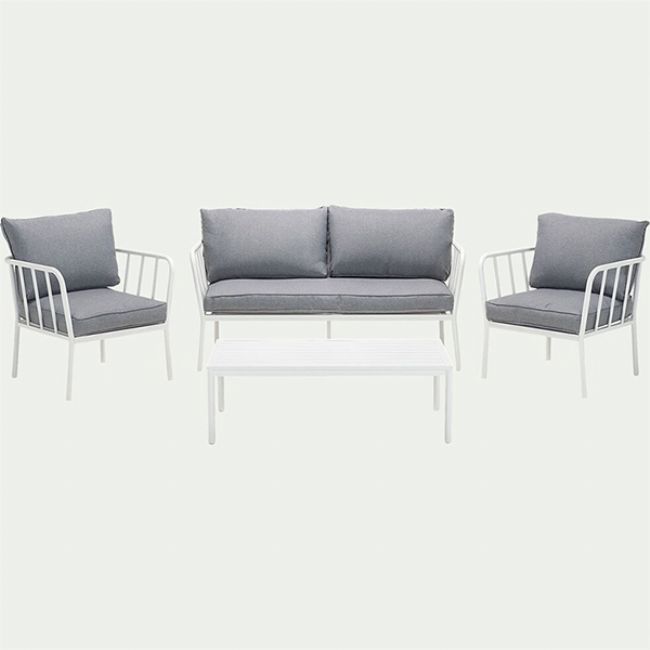 Ensemble de canapé en aluminium moderne avec coussin - 11C01V