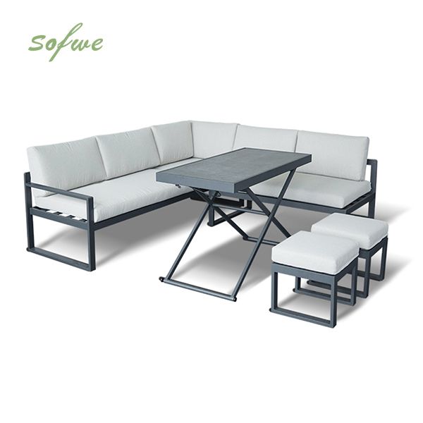 Canapé d'angle avec table réglable en hauteur - 11C03B