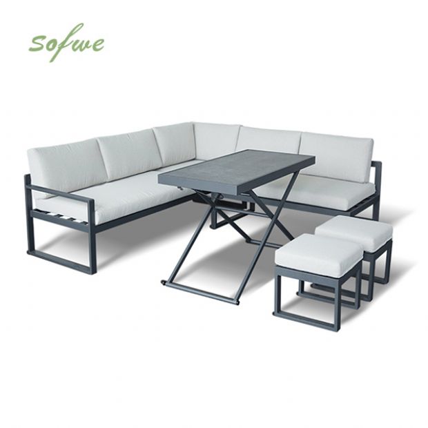 Canapé d'angle avec table réglable en hauteur - 11C03B