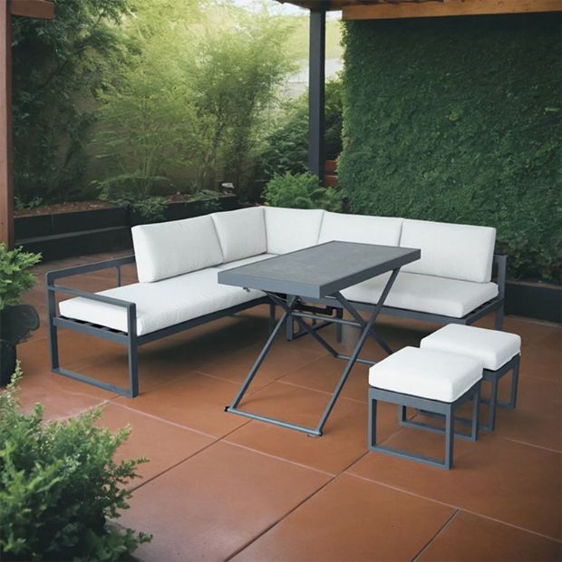 Canapé d'angle avec table réglable en hauteur - 11C03B