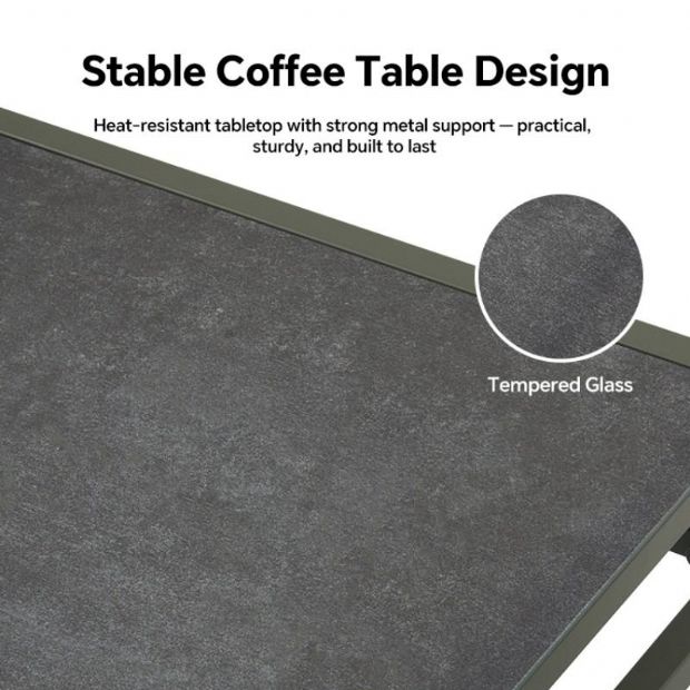 Ensemble de meubles d'extérieur 4 pièces avec table en verre - 11C03H