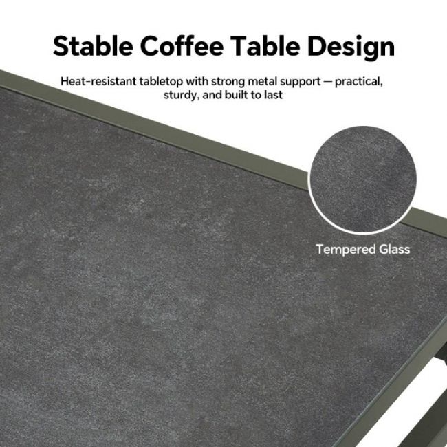 Ensemble de meubles d'extérieur 4 pièces avec table en verre - 11C03H