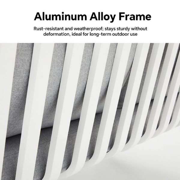 Ensemble de canapés en aluminium pour extérieur 4 pièces avec finition veinée bois - 11C11D