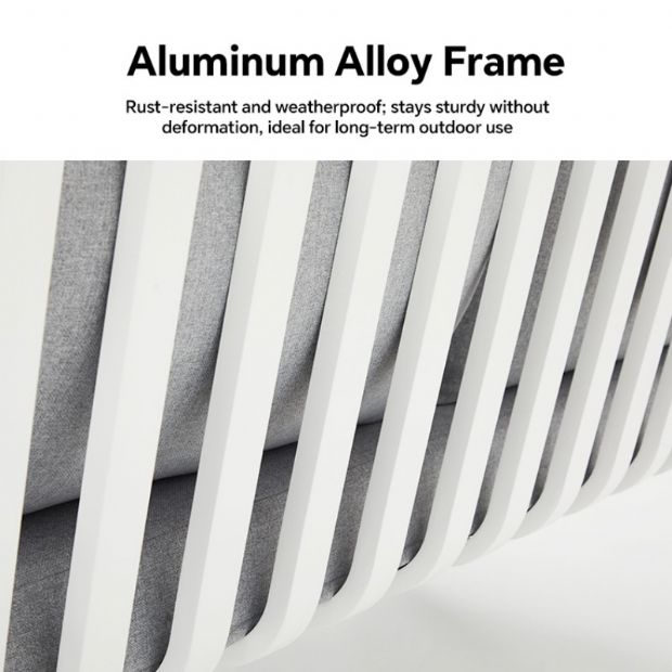 Ensemble de canapés en aluminium pour extérieur 4 pièces avec finition veinée bois - 11C11D