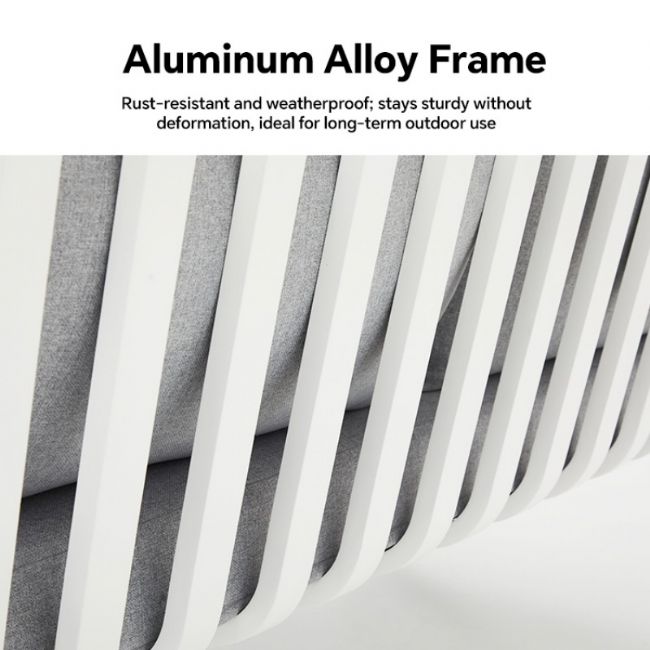 Ensemble de canapés en aluminium pour extérieur 4 pièces avec finition veinée bois - 11C11D